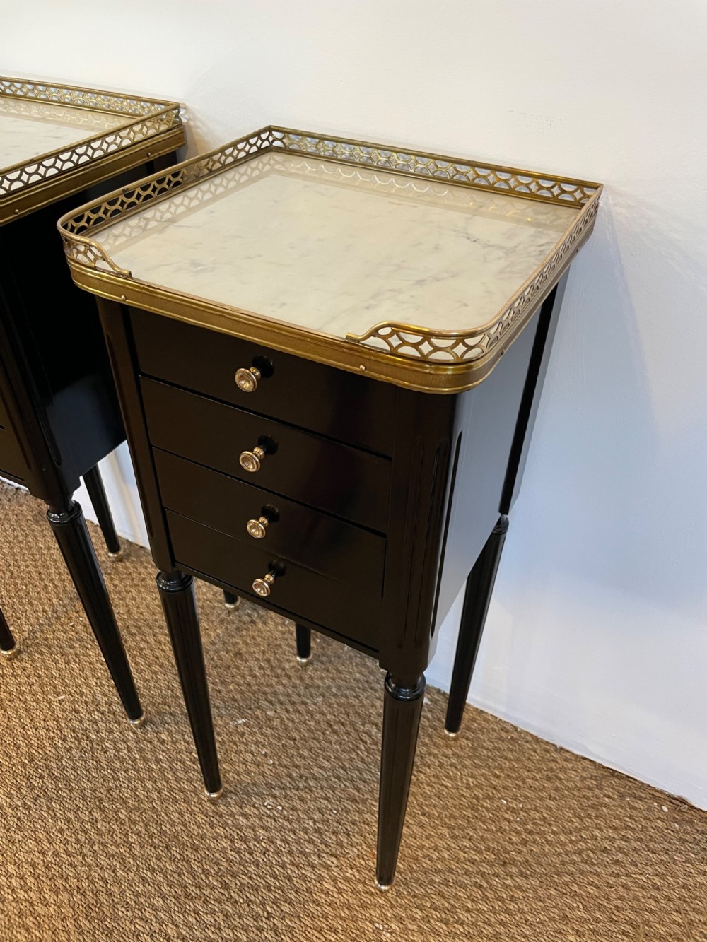 Pair of ebonised bedside cabinet  View III