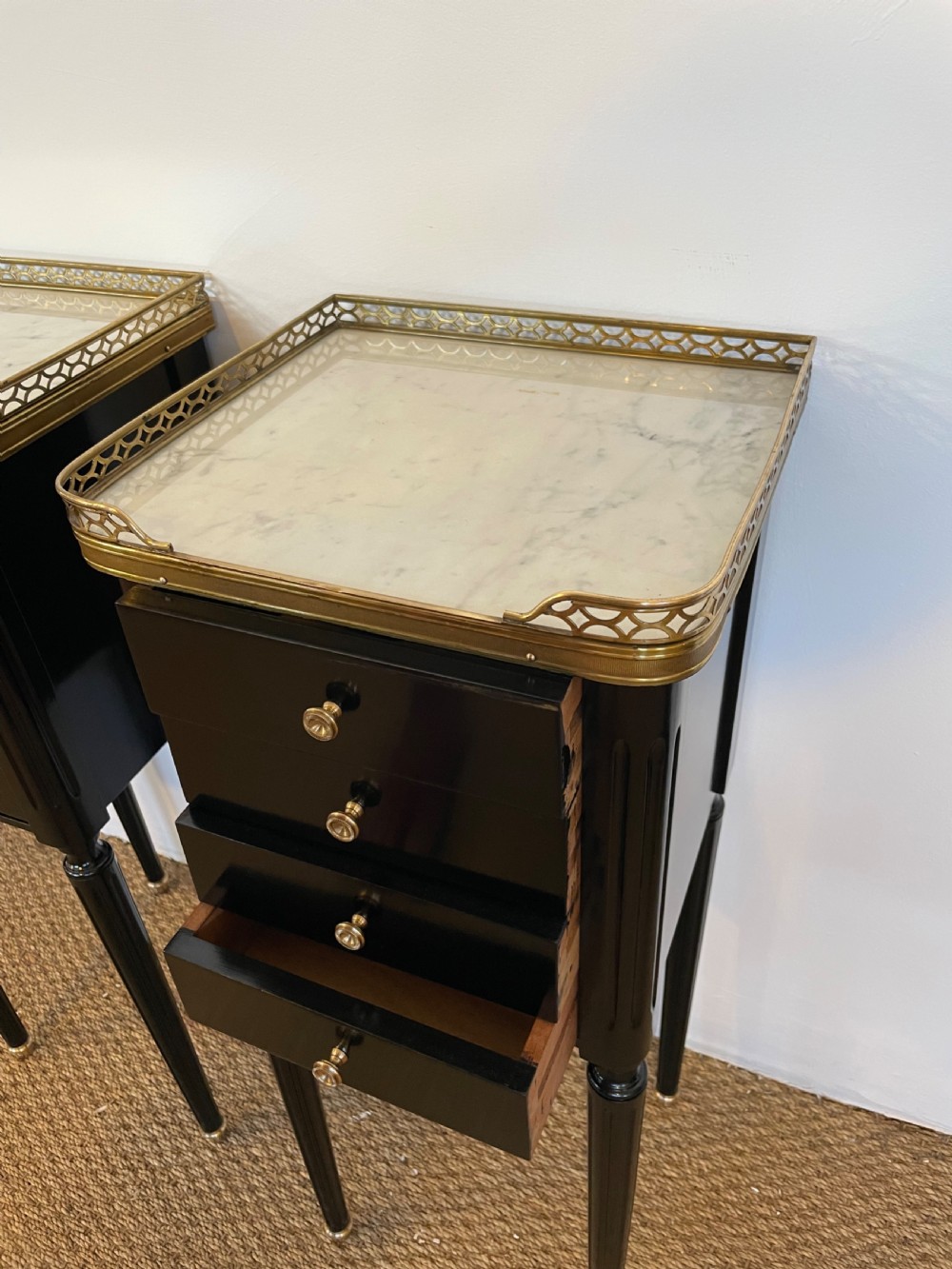 Pair of ebonised bedside cabinet  View IV