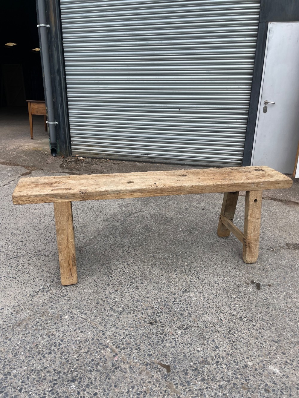 Rustic scrubbed oak console table 