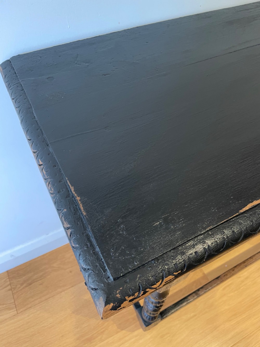 18th century painted oak side table  View IV