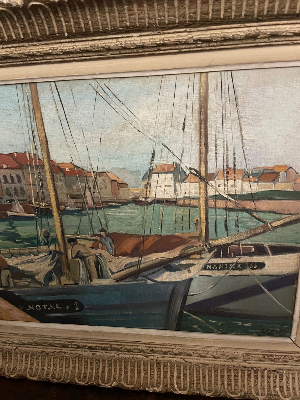 Oil painting of a harbour scene  View IV