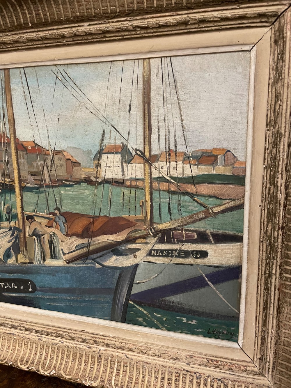 Oil painting of a harbour scene  View VI