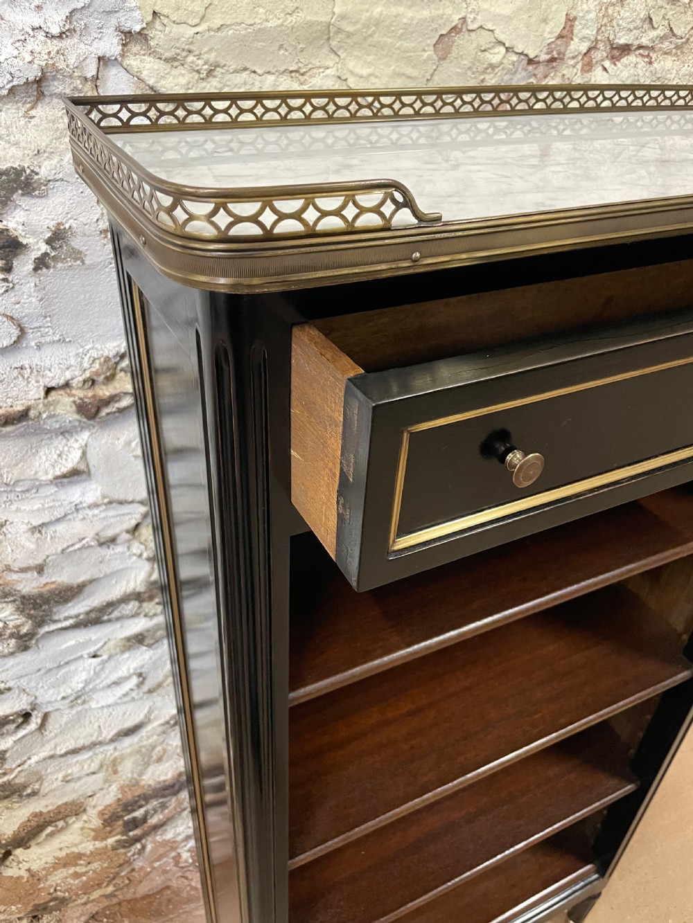Small ebonised bookcase  View IX
