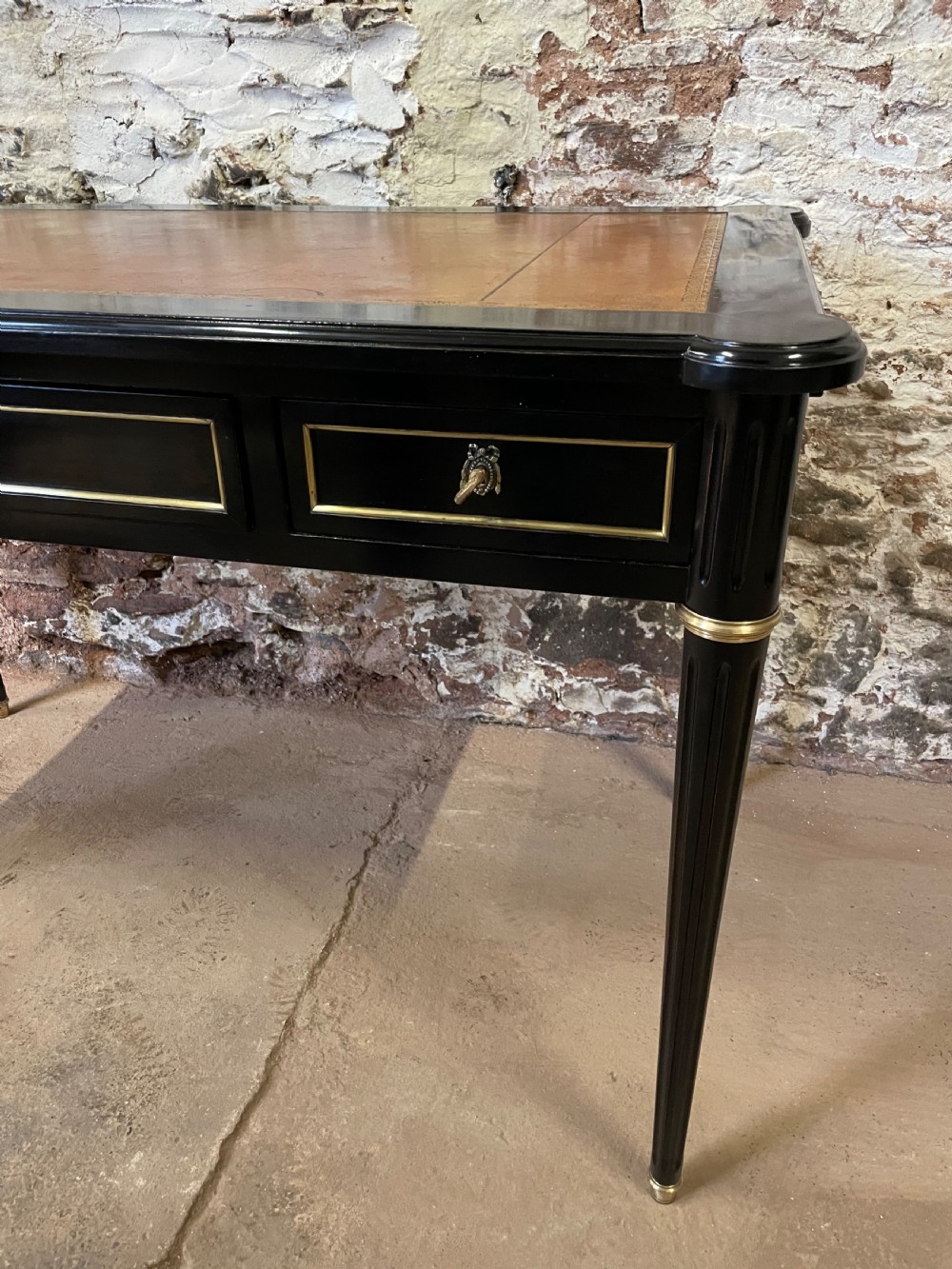3 drawer ebonised writing desk  View II