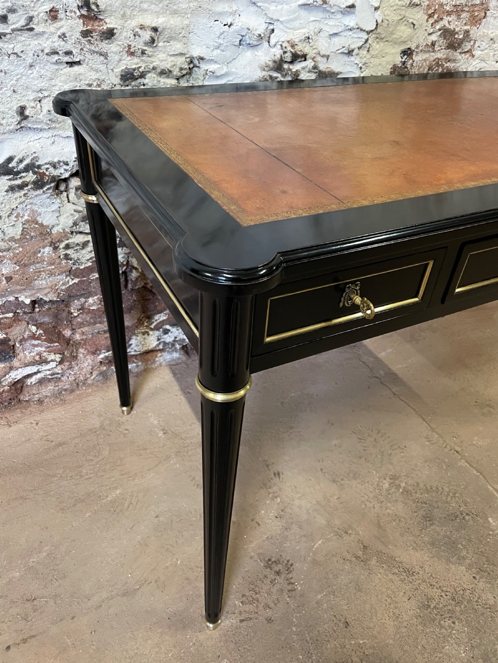 3 drawer ebonised writing desk  View IV