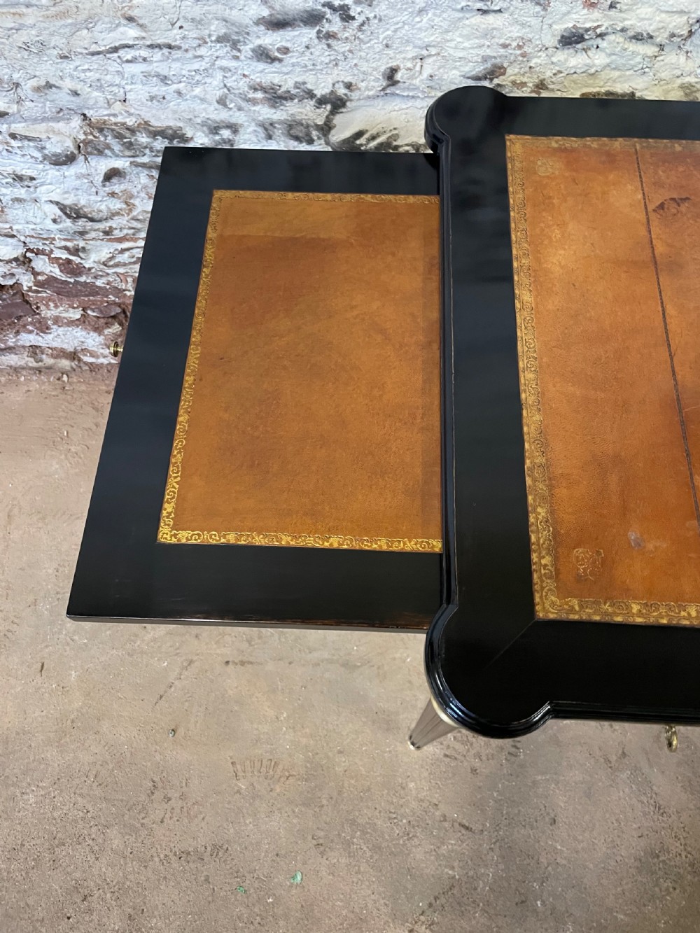 3 drawer ebonised writing desk  View IX