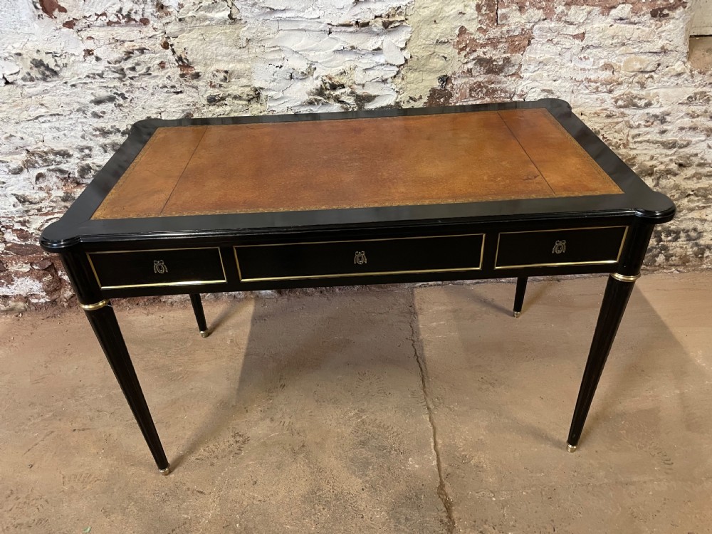 3 drawer ebonised writing desk  View XI