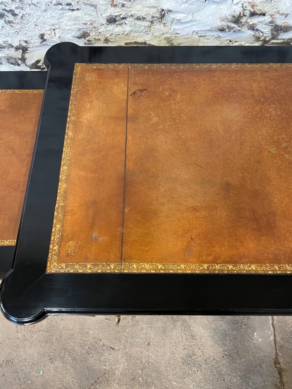 3 drawer ebonised writing desk  View XII