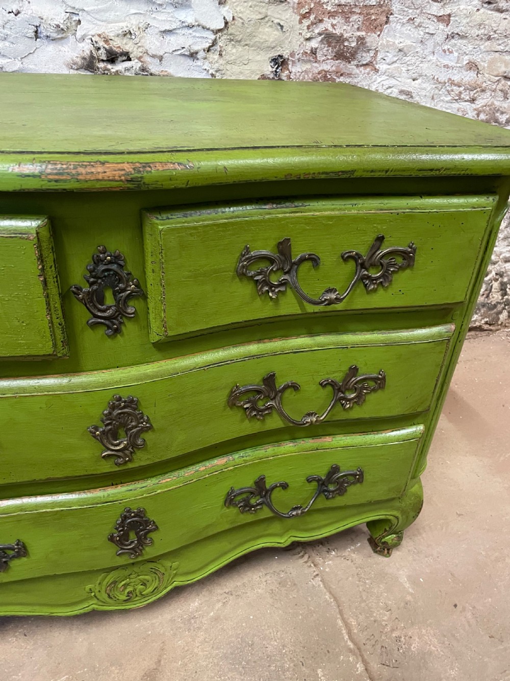Painted serpentine fronted commode  View VI