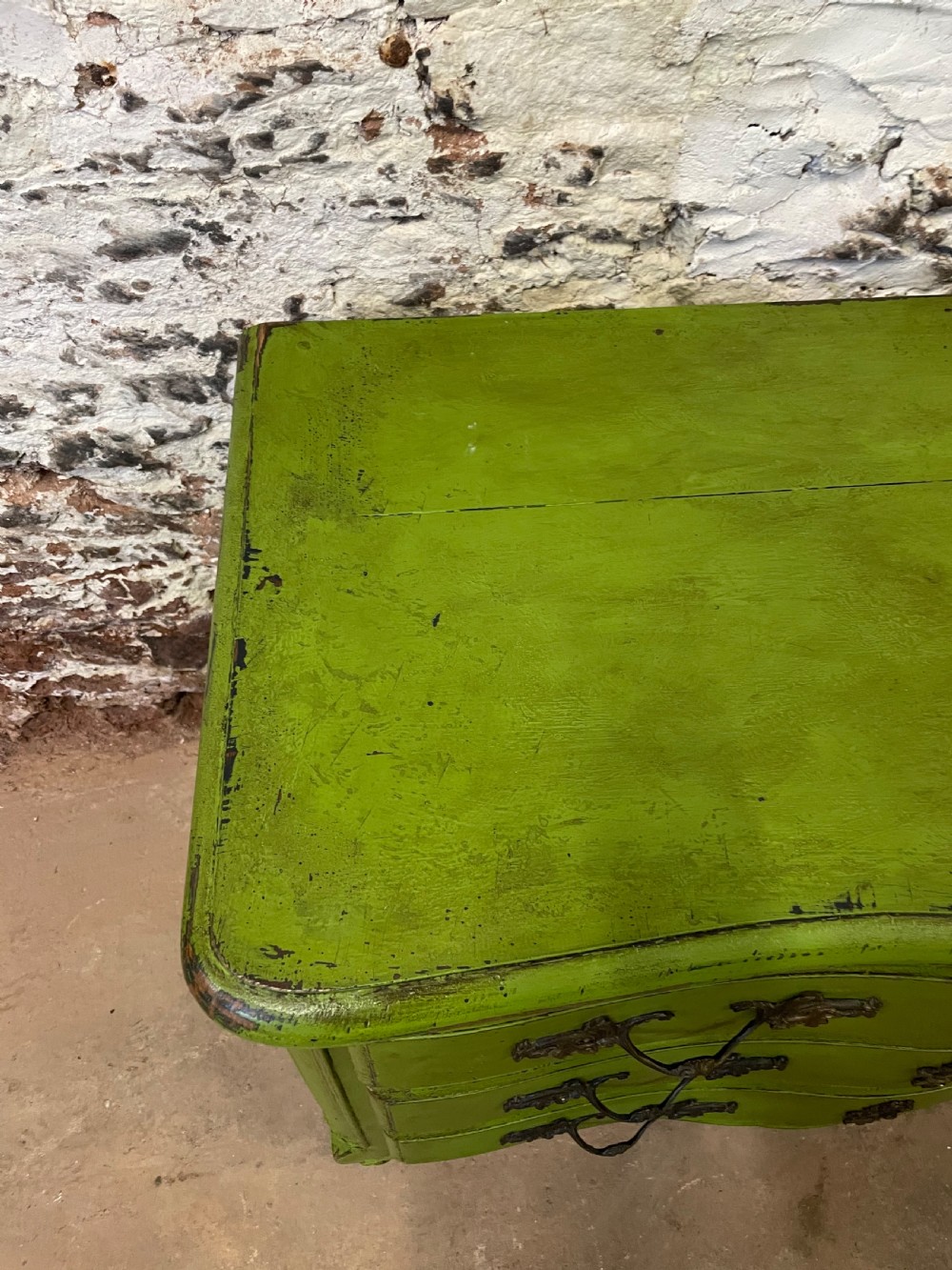 Painted serpentine fronted commode  View VII