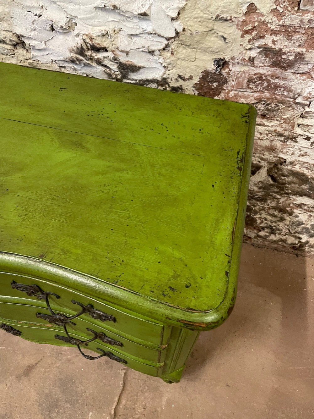 Painted serpentine fronted commode  View IX