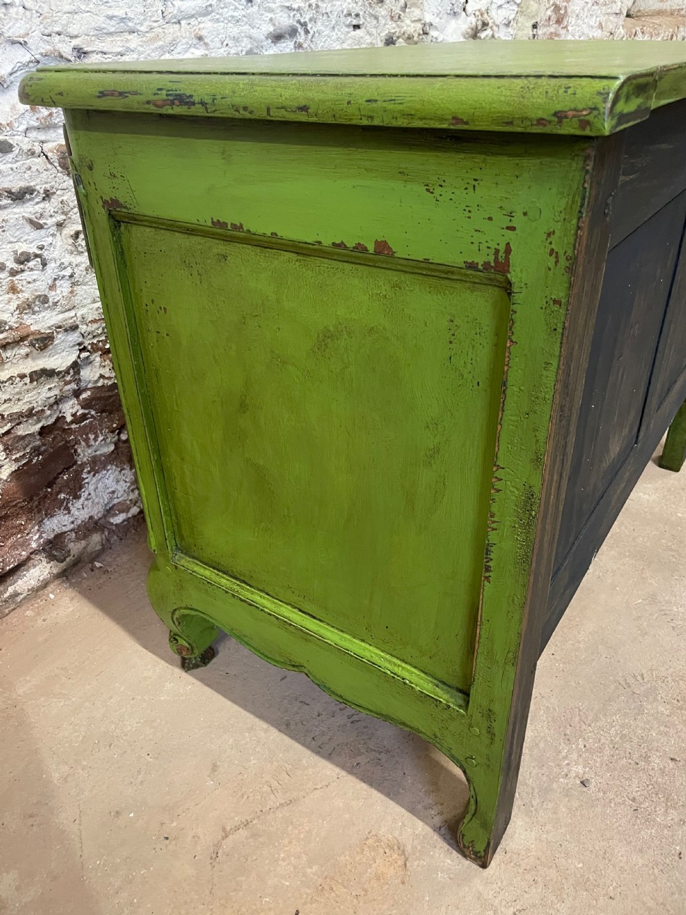 Painted serpentine fronted commode  View XII