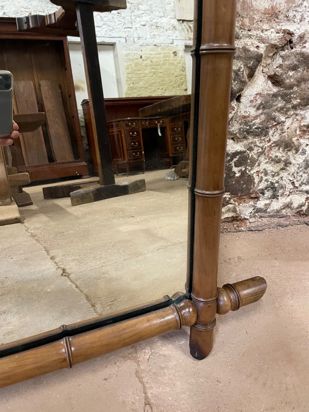 Large faux bamboo mirror  View IV