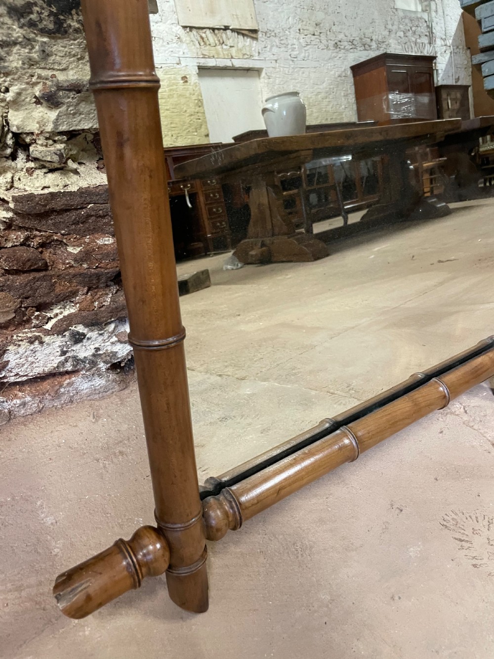 Large faux bamboo mirror  View V