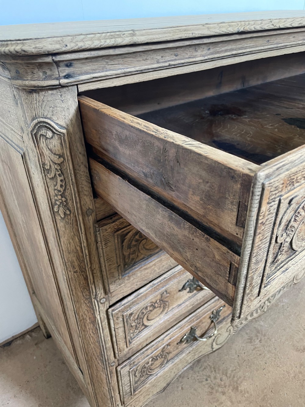 Scrubbed oak 4 drawer commode , chest of drawers  View XI