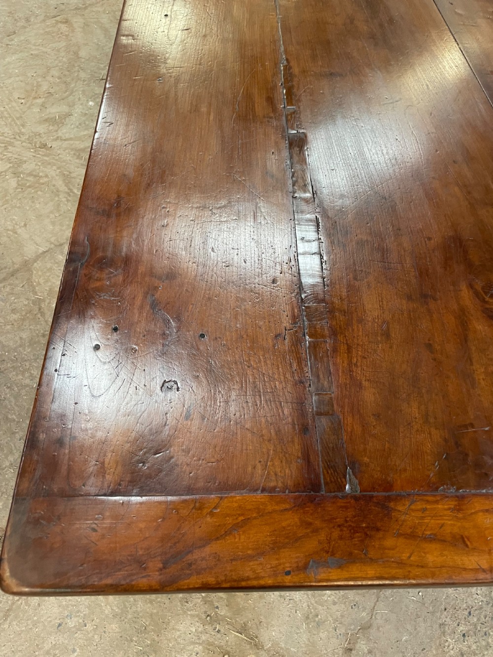 Long and wide antique cherrywood farmhouse table  View IV