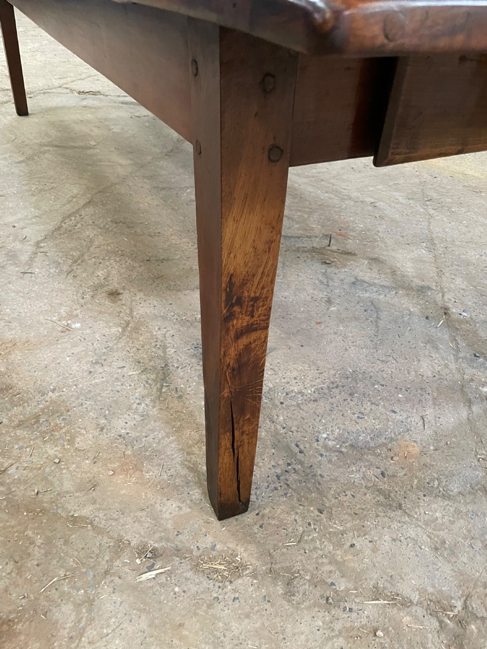 Long and wide antique cherrywood farmhouse table  View VI