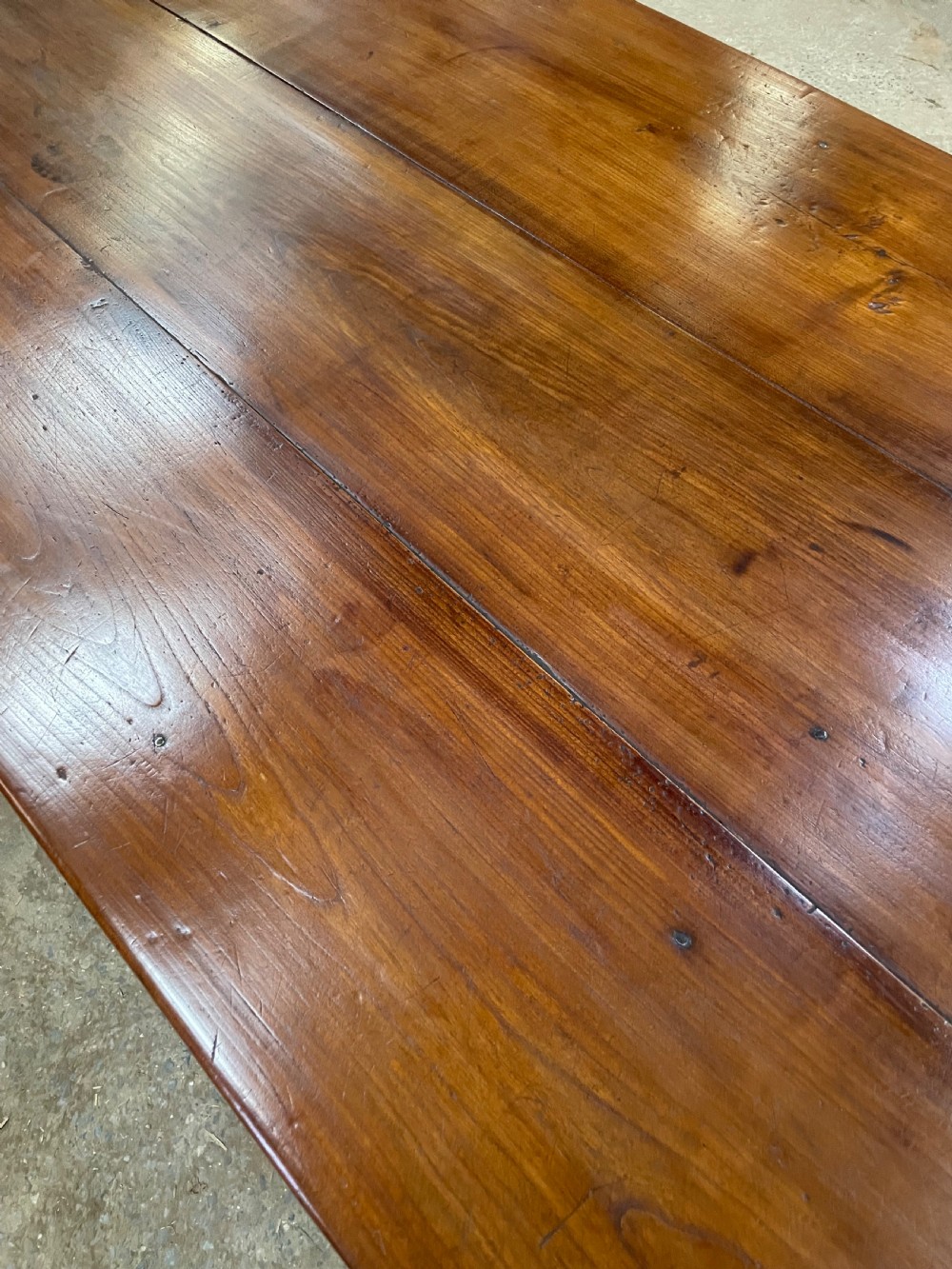 Long and wide antique cherrywood farmhouse table  View VIII