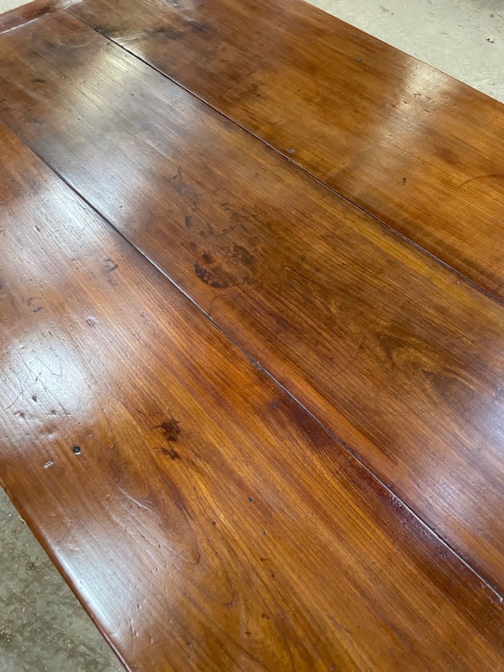 Long and wide antique cherrywood farmhouse table  View IX