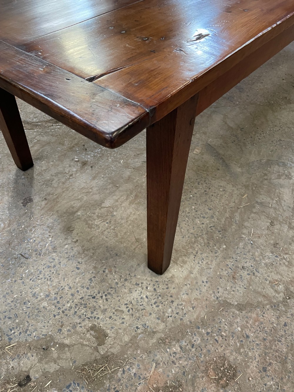Long and wide antique cherrywood farmhouse table  View XI