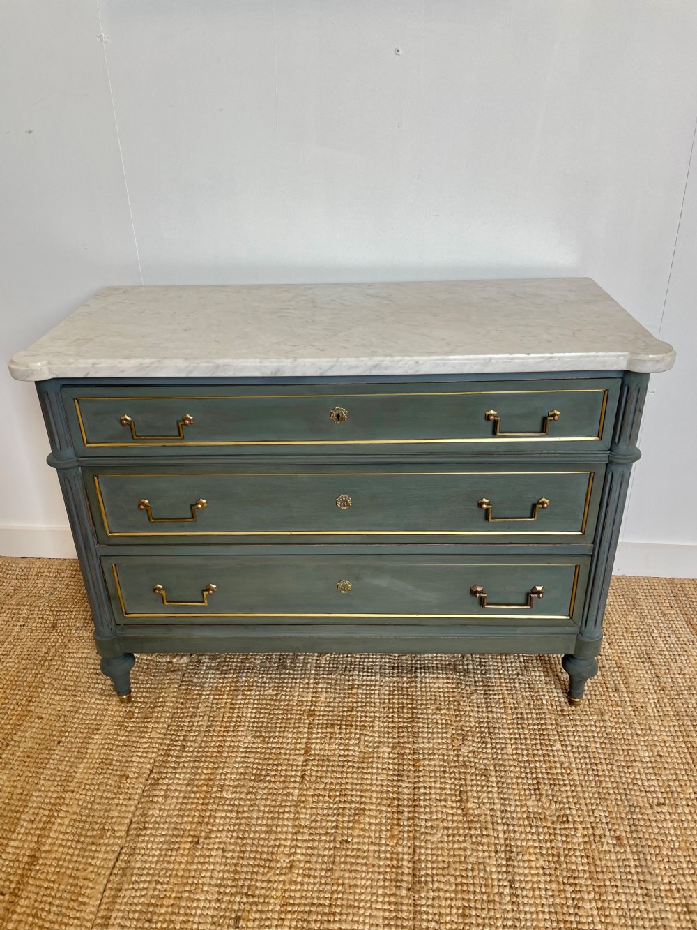Painted Louis XVI style commode / chest of drawers 