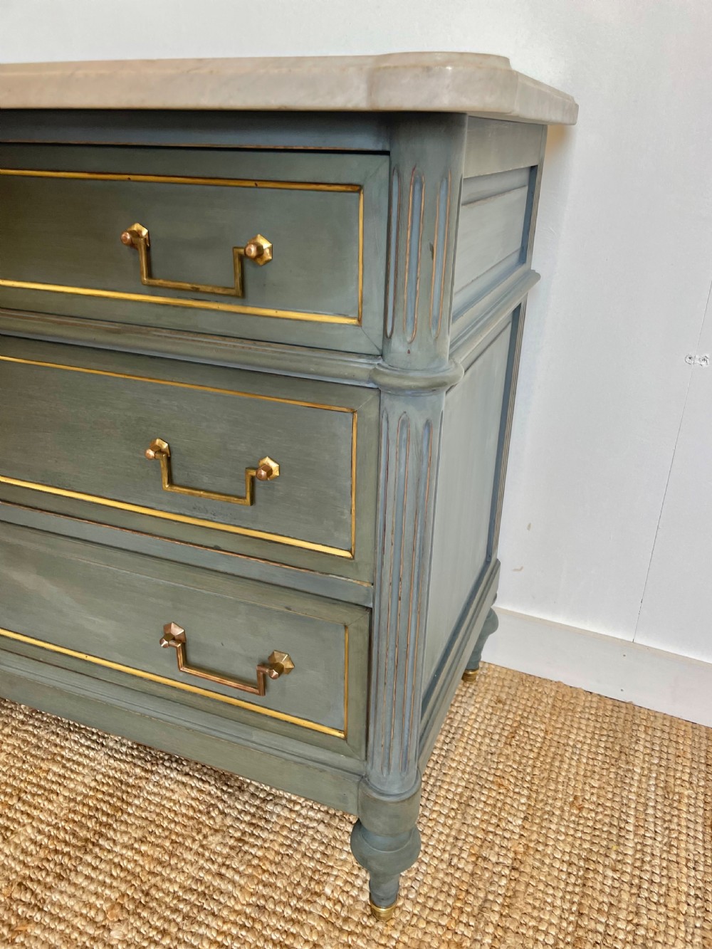 Painted Louis XVI style commode / chest of drawers  View X