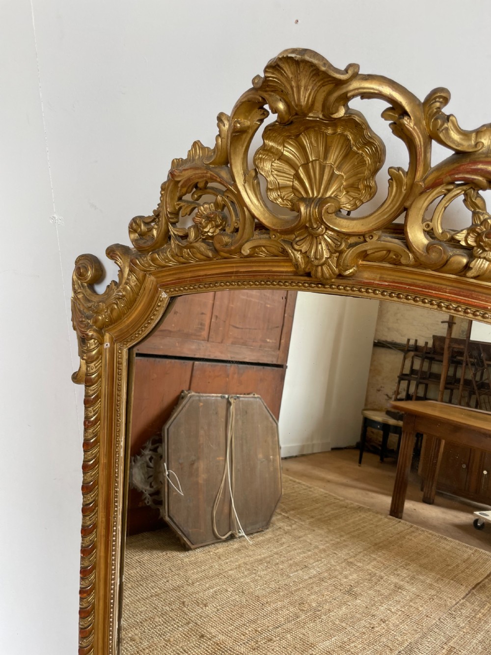 19th century French over mantle mirror  View III