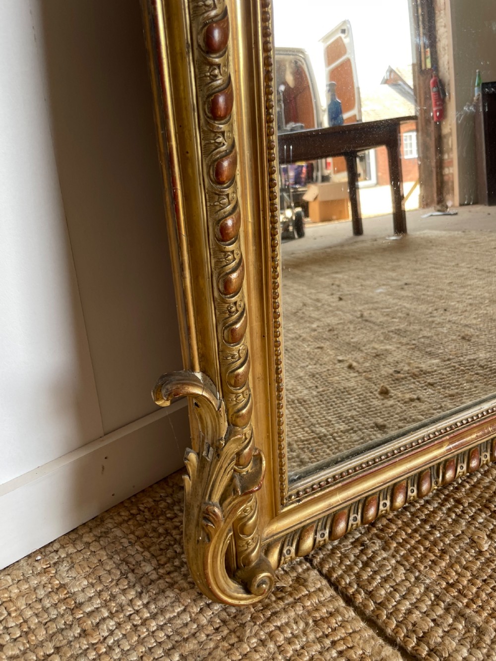 19th century French over mantle mirror  View IV