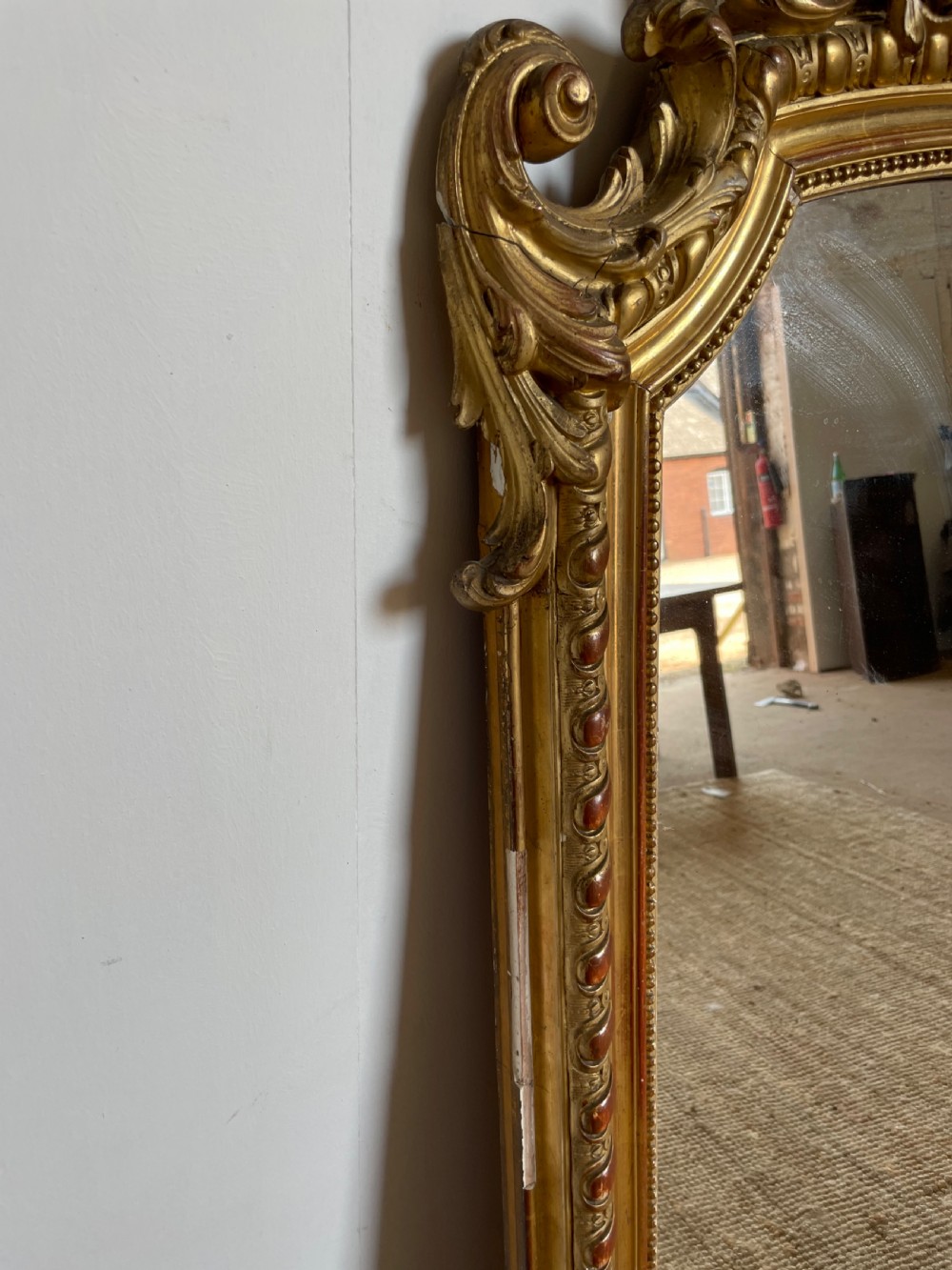 19th century French over mantle mirror  View V