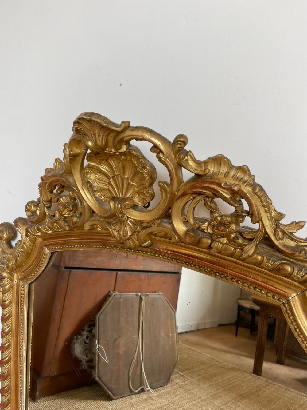 19th century French over mantle mirror  View VI