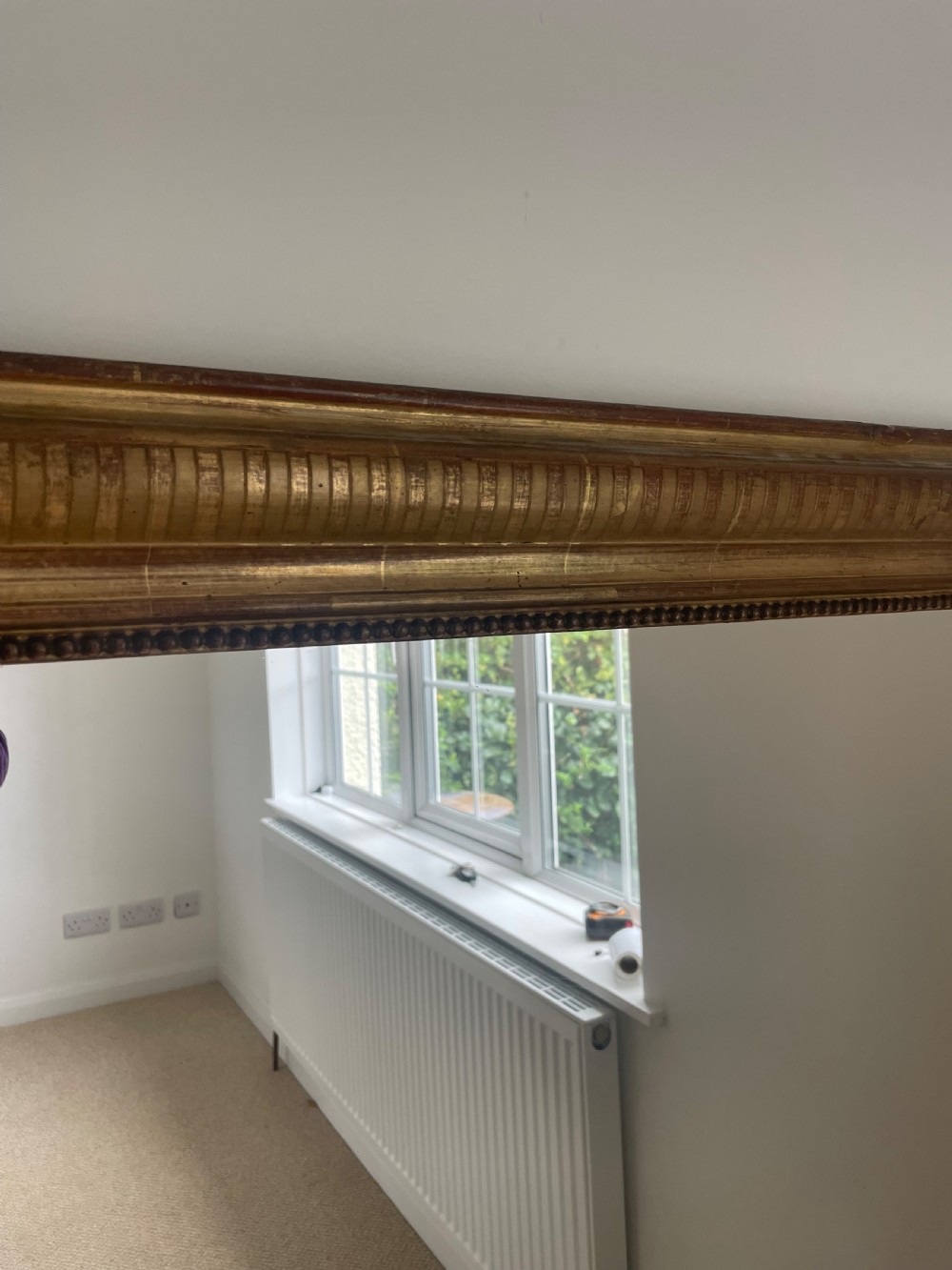 Large arch topped 19th century gilded over mantle  View III