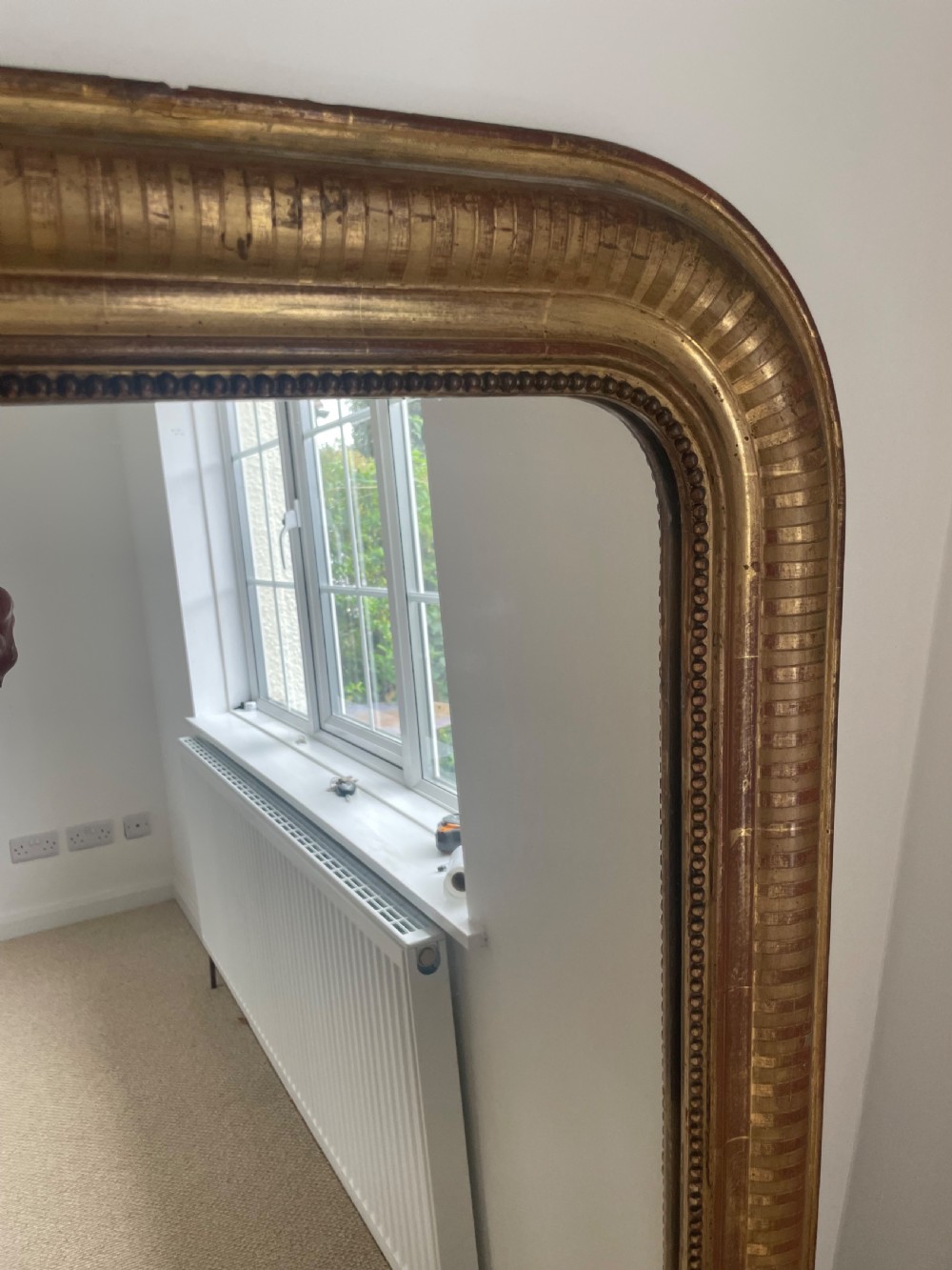 Large arch topped 19th century gilded over mantle  View IV