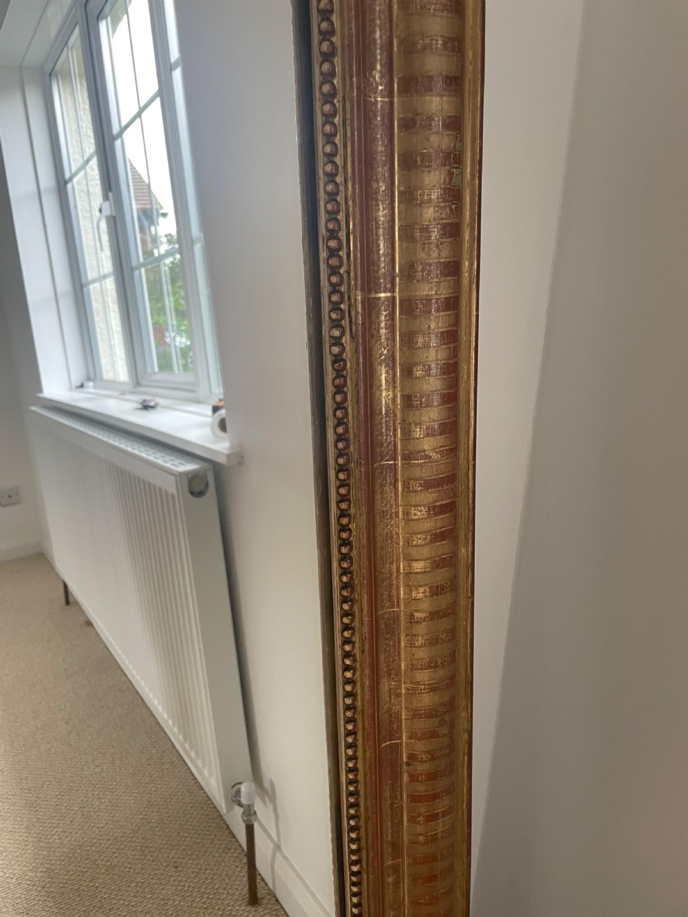 Large arch topped 19th century gilded over mantle  View V