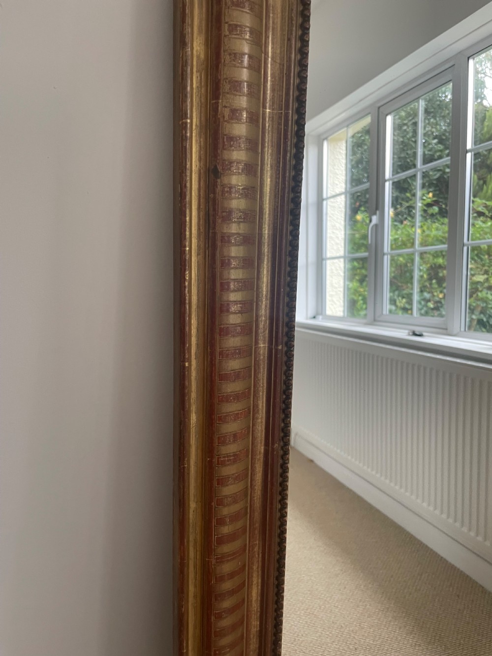 Large arch topped 19th century gilded over mantle  View X