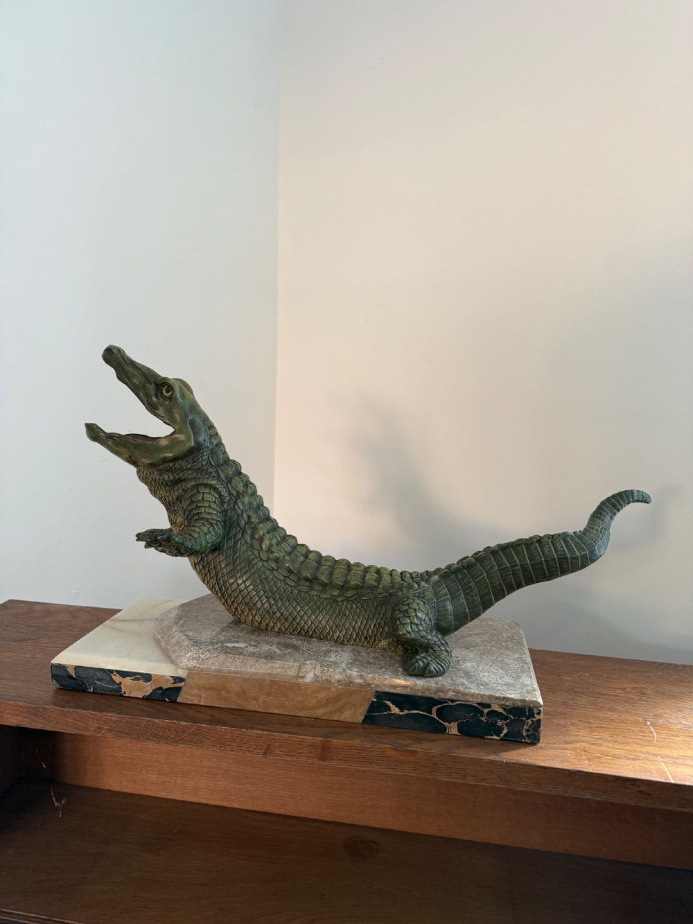 Art deco cold painted Crocodile