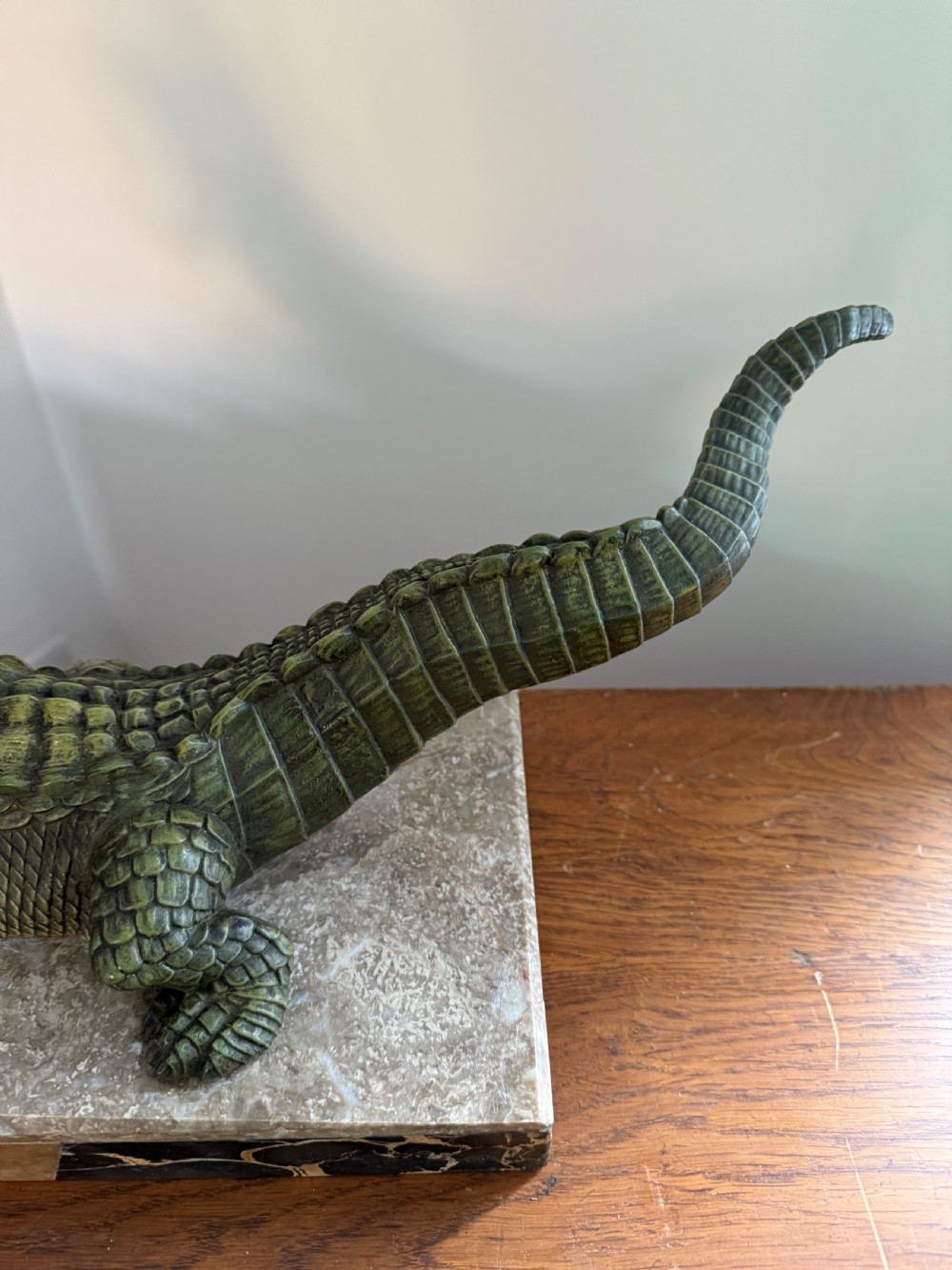 Art deco cold painted Crocodile View V