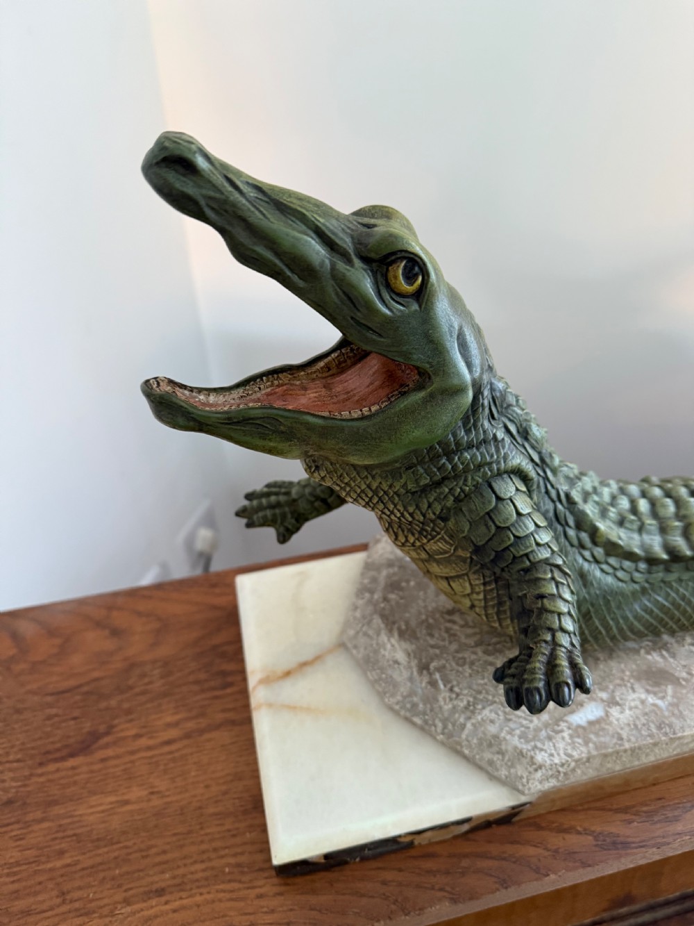 Art deco cold painted Crocodile View VI