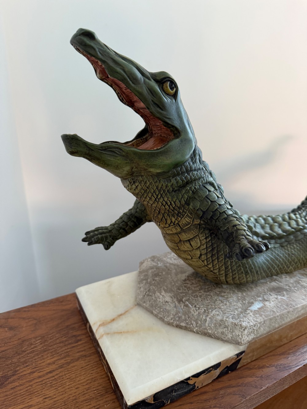 Art deco cold painted Crocodile View VII