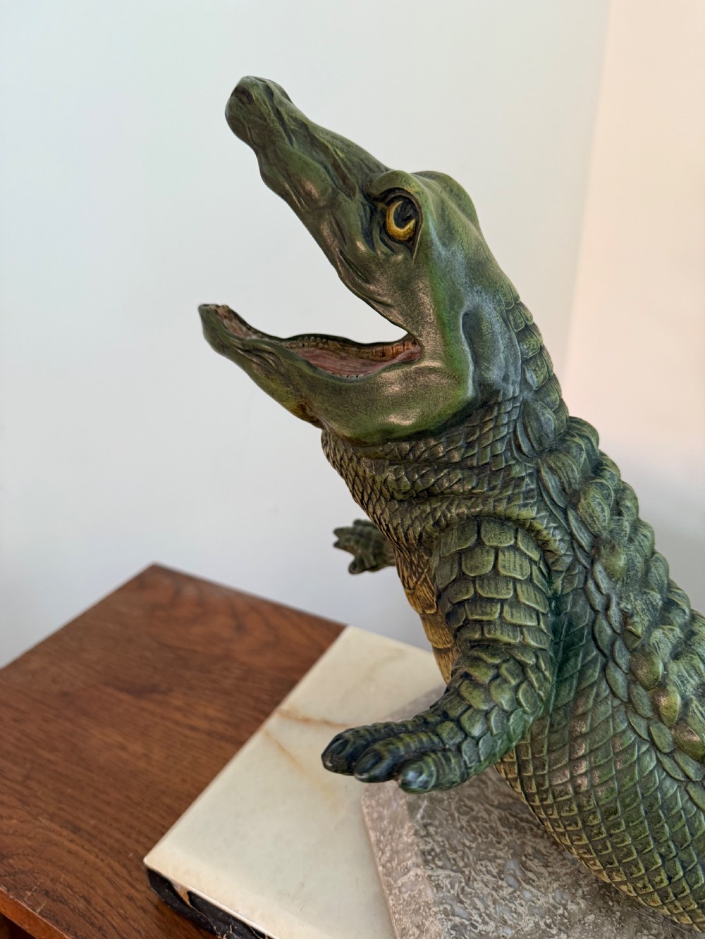Art deco cold painted Crocodile View VIII