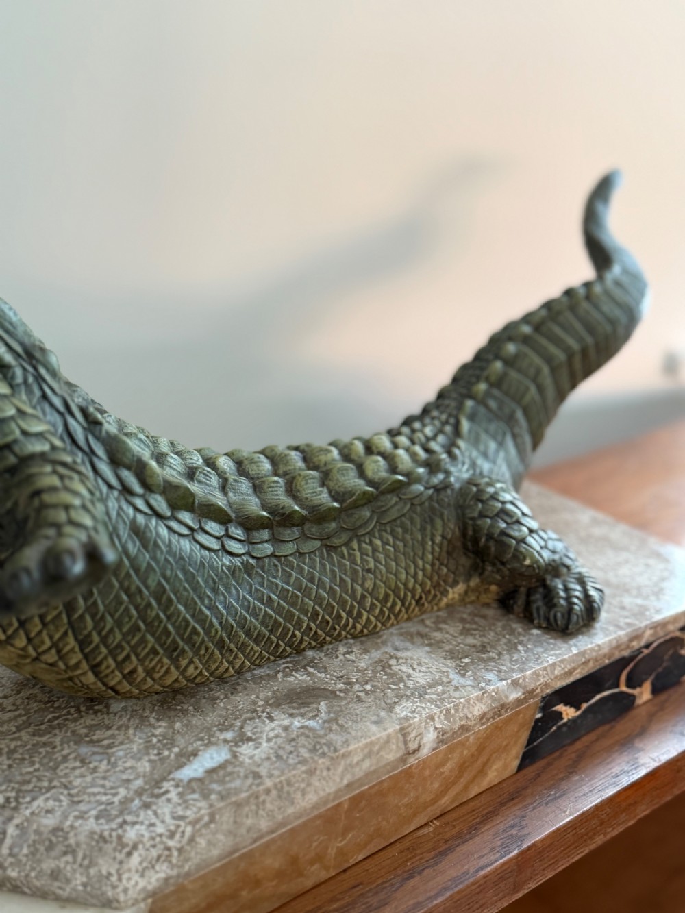 Art deco cold painted Crocodile View IX