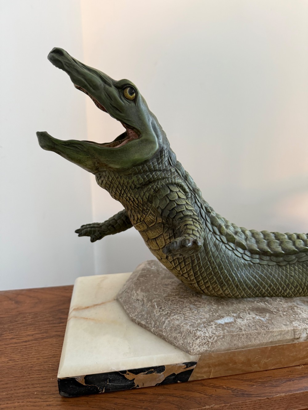 Art deco cold painted Crocodile View XII