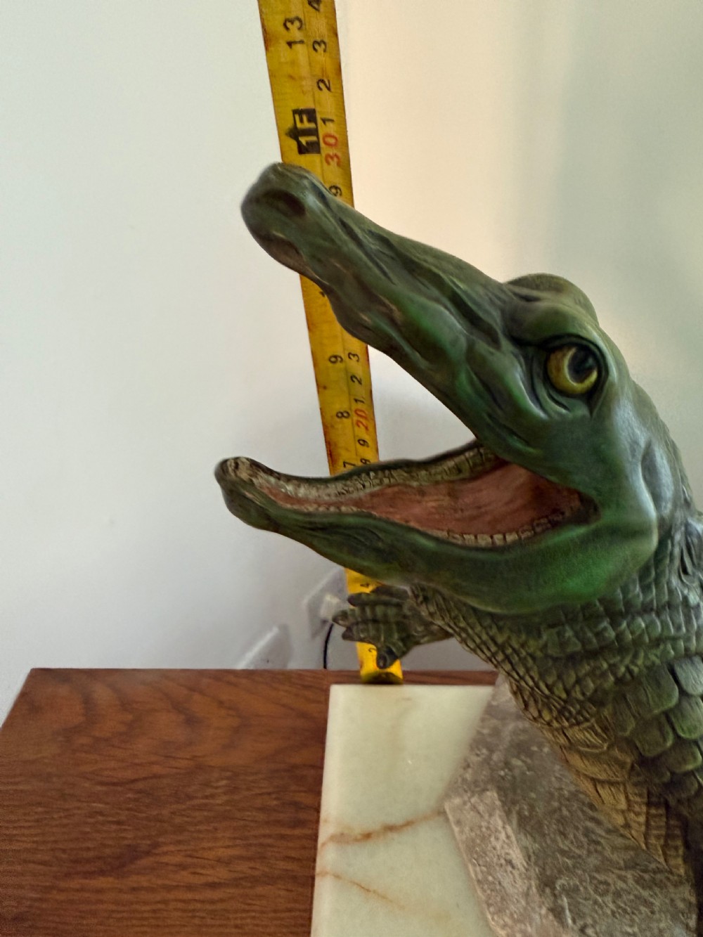 Art deco cold painted Crocodile View XV