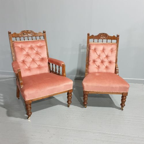 Good Pair Oak Chairs