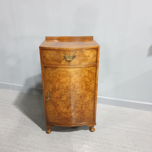 Very Nice Burr Walnut Bedside Lamp Cabinet