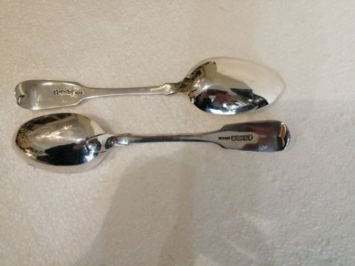 AN EXCELLENT PAIR OF 19TH CENTURY SILVER TABLE SPOONS - ADDITIONAL PHOTO 4