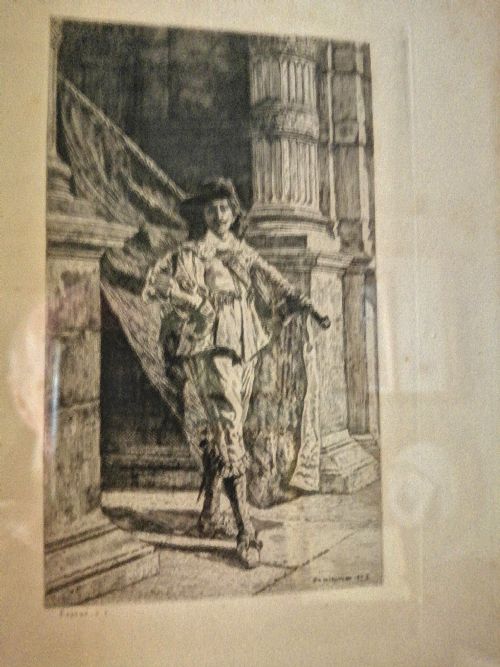 fine quality french etching by e meissonier 1815 1891 - CATEGORY: ANTIQUE ART - DATED 1870