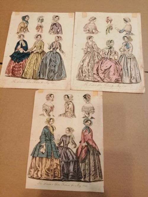 ANTIQUE FASHION PLATES FROM THE LADIES GAZETTE OF FASHION