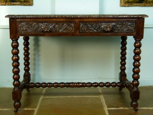 fig 3. Charming Victorian Carved Oak Side Table/Desk