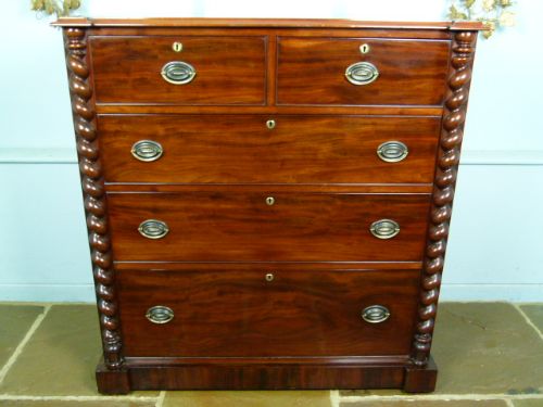 fig 1. Exceptional Victorian Figured Mahogany Chest Of Drawers
