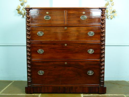 fig 2. Exceptional Victorian Figured Mahogany Chest Of Drawers